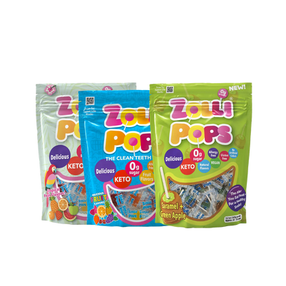 Zolli Candy Bundle - Sugar-Free Candy Tooth-Friendly Lollipop Assortment, 3 Bags Candy Zollicandy 