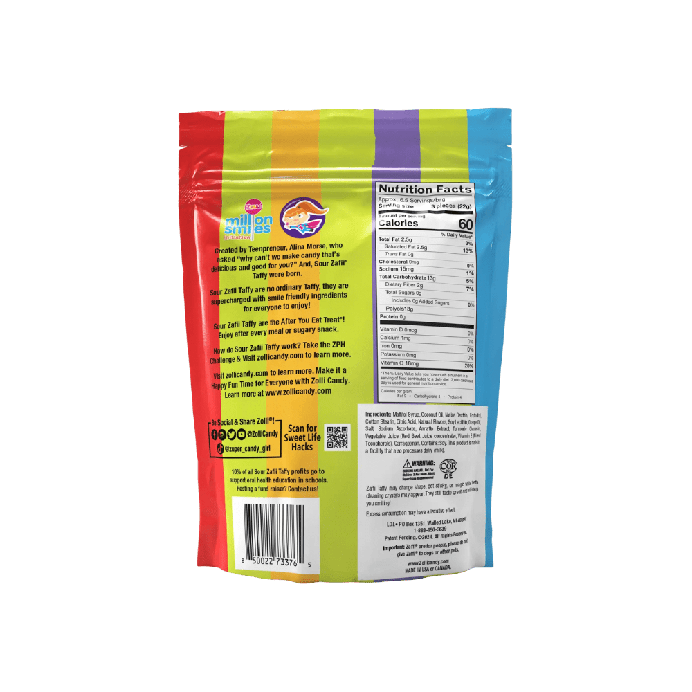 Zolli Candy Zaffi Taffy Bundle - Sugar-Free Candy Tooth-Friendly Taffy Assortment, 3 Bags Candy Zollicandy 
