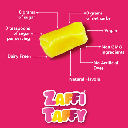 Zolli Candy Zaffi Taffy Bundle - Sugar-Free Candy Tooth-Friendly Taffy Assortment, 3 Bags Candy Zollicandy 