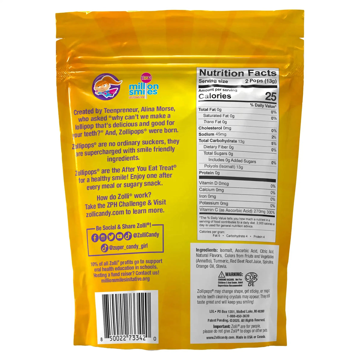 Zollipops Sugar-Free Winter Wellness Treat Bundle by Zollicandy featuring Vitamin C and Elderberry candies in colorful packaging