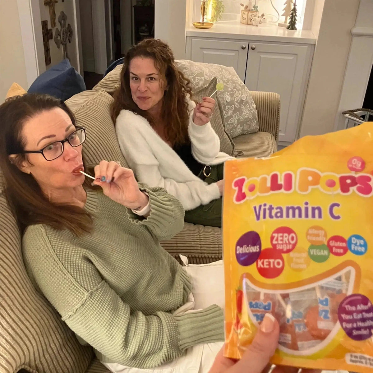 Zollicandy Zollipops Sugar-Free Winter Wellness Treat Bundle with Vitamin C and Elderberry, featuring colorful candy lollipops.
